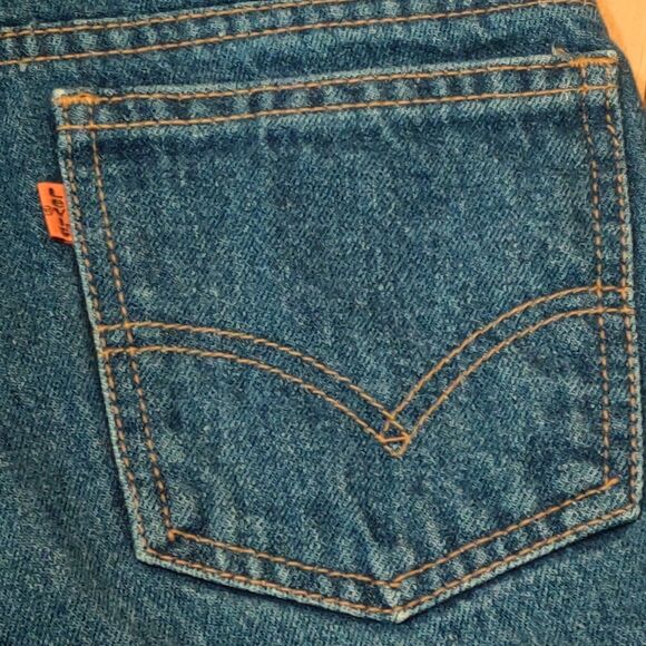 Vintage 80s Levi’s 505 Denim Jeans Mens 27x29 Orange Tab USA Made Dark Wash Rare - Picture 6 of 15